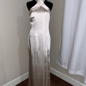 Elliatt Satin Cream Maxi Dress